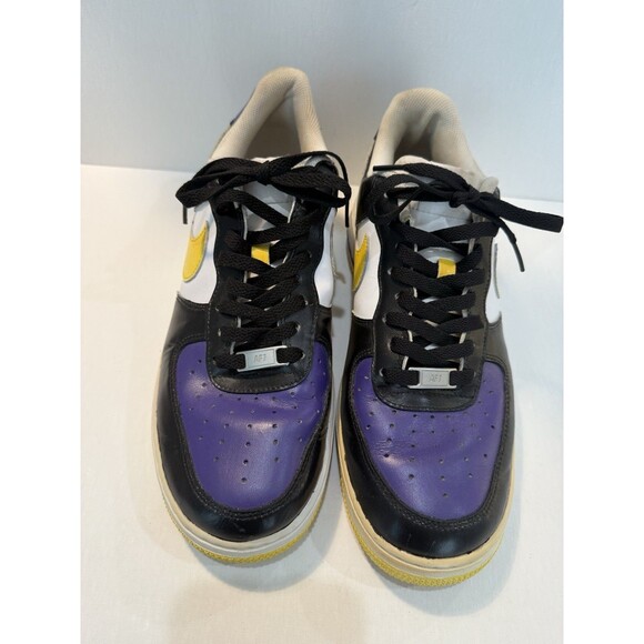 Nike Air Force Mens Custom Sneakers Men\'s Lakers Colors Purple Yellow Sz 9.5 main image 7